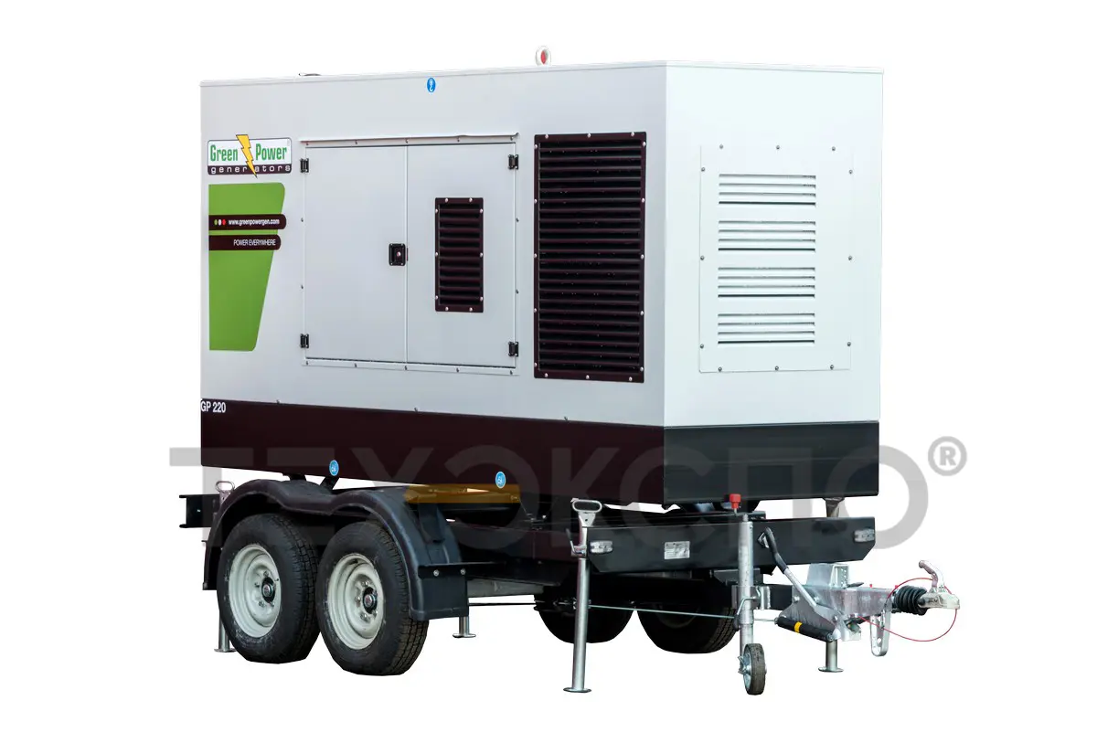 Дизель-генератор в шумозащитном кожухе на шасси