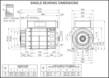  Высоковольтный альтернатор 10-10,5-11 кВ: ECO49HV 4 A, pitch 5/6 (2500 - 5820 кВА) – фото 1 из 14