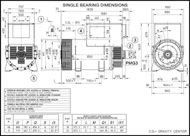  Высоковольтный альтернатор 6,3-6,6 кВ: ECO46MV 4 A, pitch 5/6 (1620 - 3240 кВА) – фото 1 из 12