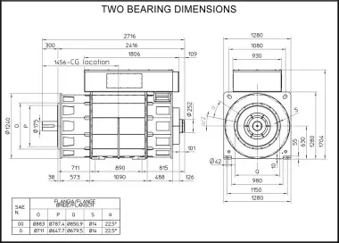  Высоковольтный альтернатор 10-10,5-11 кВ: ECO49HV 4 A, pitch 5/6 (2500 - 5820 кВА) – фото 8 из 14