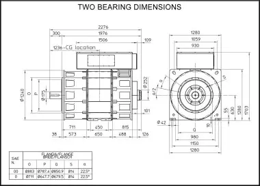  Высоковольтный альтернатор 10-10,5-11 кВ: ECO49HV 4 A, pitch 5/6 (2500 - 5820 кВА) – фото 14 из 14