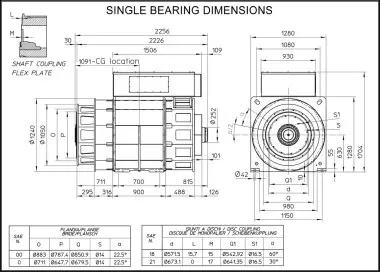  Высоковольтный альтернатор 10-10,5-11 кВ: ECO49HV 4 A, pitch 5/6 (2500 - 5820 кВА) – фото 3 из 14
